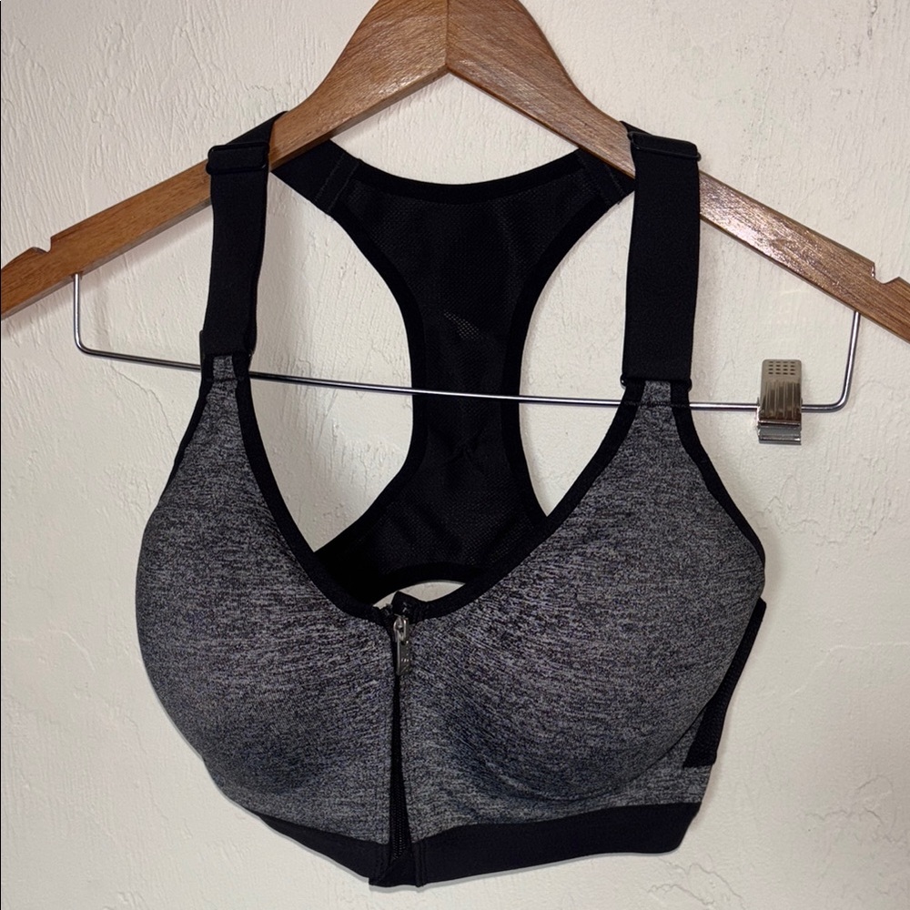 VSX Gray and Black Sports Bras with Racerback Design
